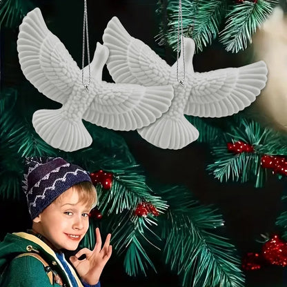 Новорічні прикраси Білі голуби